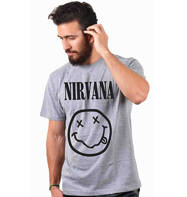 Nirvana - Sukhiaatma Unisex Graphic Printed Grey T-shirt