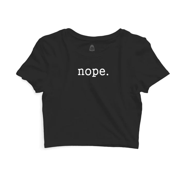 Nope - Sukhiaatma Unisex Graphic Printed Black Crop Top