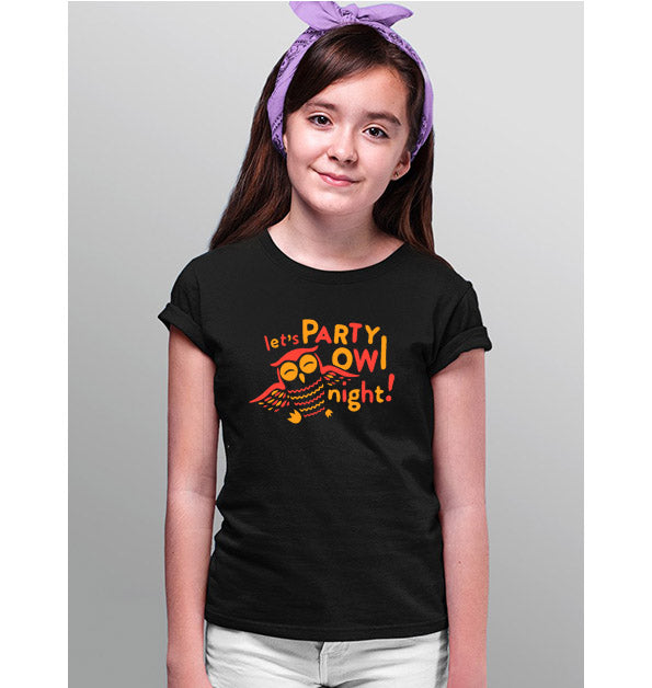 Party Owl Night - Sukhiaatma Unisex Graphic Printed Kids T-shirt