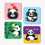 Panda Puns – Sukhiaatma Designer Coaster (set of 4)