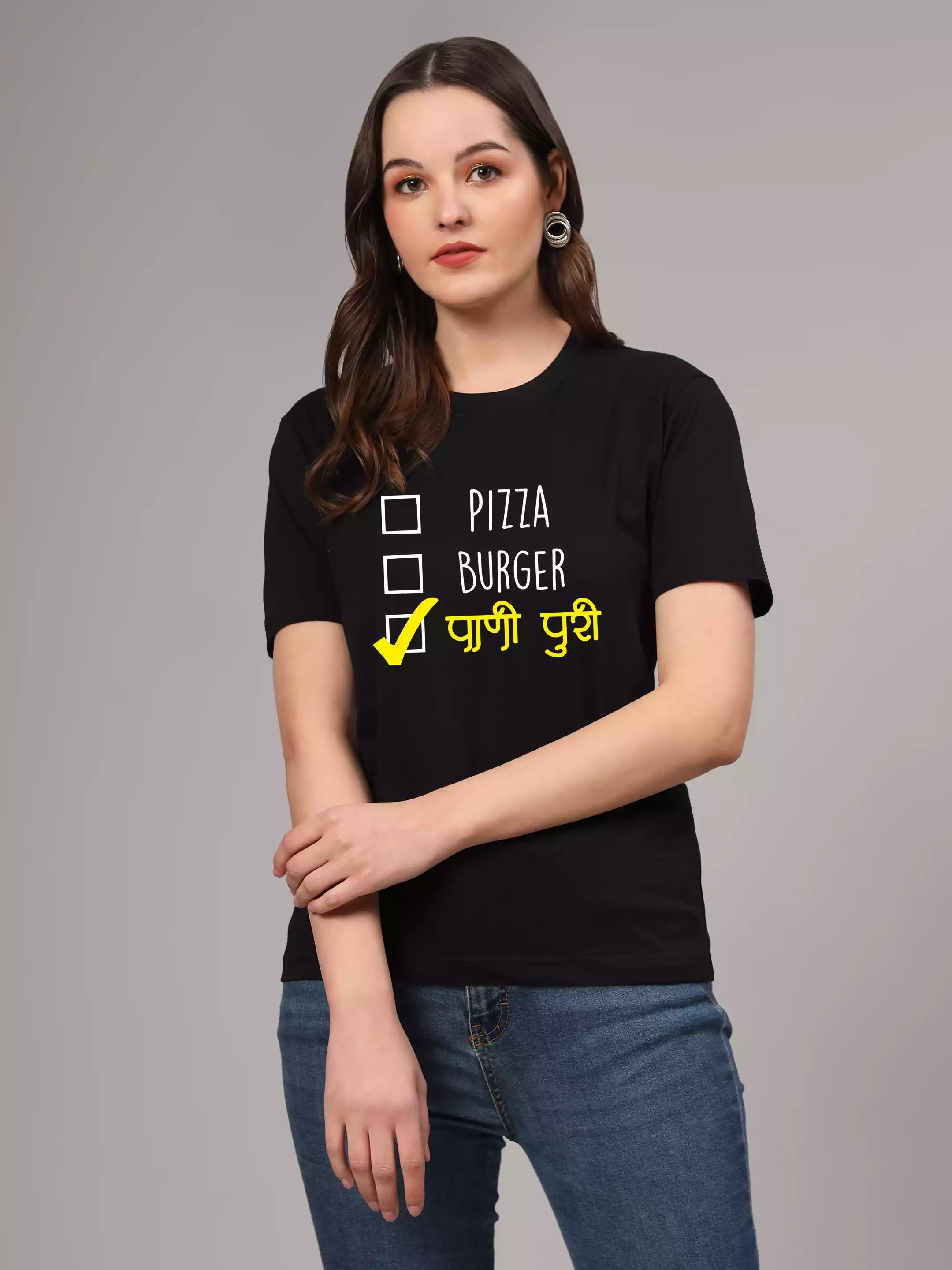 Pani Puri - Sukhiaatma Unisex Graphic Printed Black T-shirt