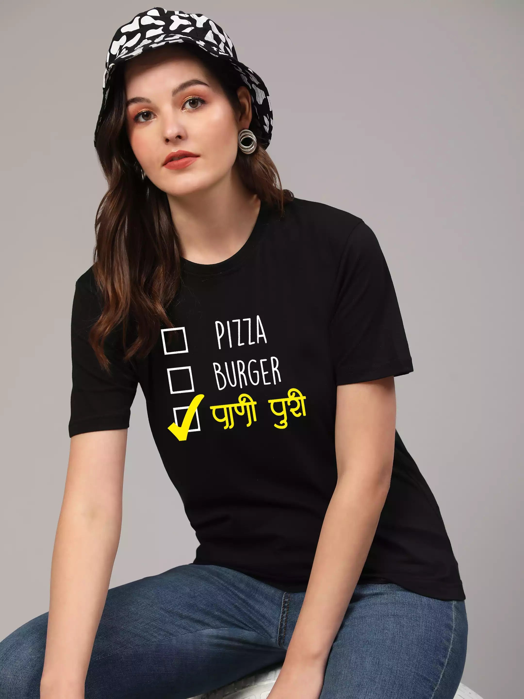Pani Puri - Sukhiaatma Unisex Graphic Printed Black T-shirt