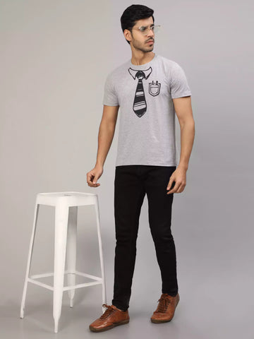 Formal Tee - Sukhiaatma Unisex Graphic Printed Gray T-shirt