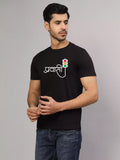 Pravasi - Sukhiaatma Unisex Marathi Graphic Printed Black T-shirt