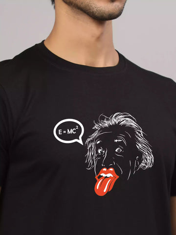 Einstein Stoned - Sukhiaatma Unisex Graphic Printed Black T-shirt