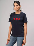 Self Made - Sukhiaatma Unisex Graphic Printed Black T-shirt