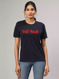 Self Made - Sukhiaatma Unisex Graphic Printed Black T-shirt