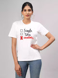 Single Taken  - Sukhiaatma Unisex Graphic Printed White T-shirt