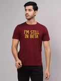 Still in beta - Sukhiaatma Unisex Graphic Printed Maroon T-shirt