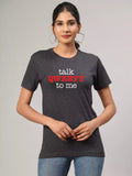 Talk QWERTY  - Sukhiaatma Unisex Graphic Printed Charcoal Grey T-shirt