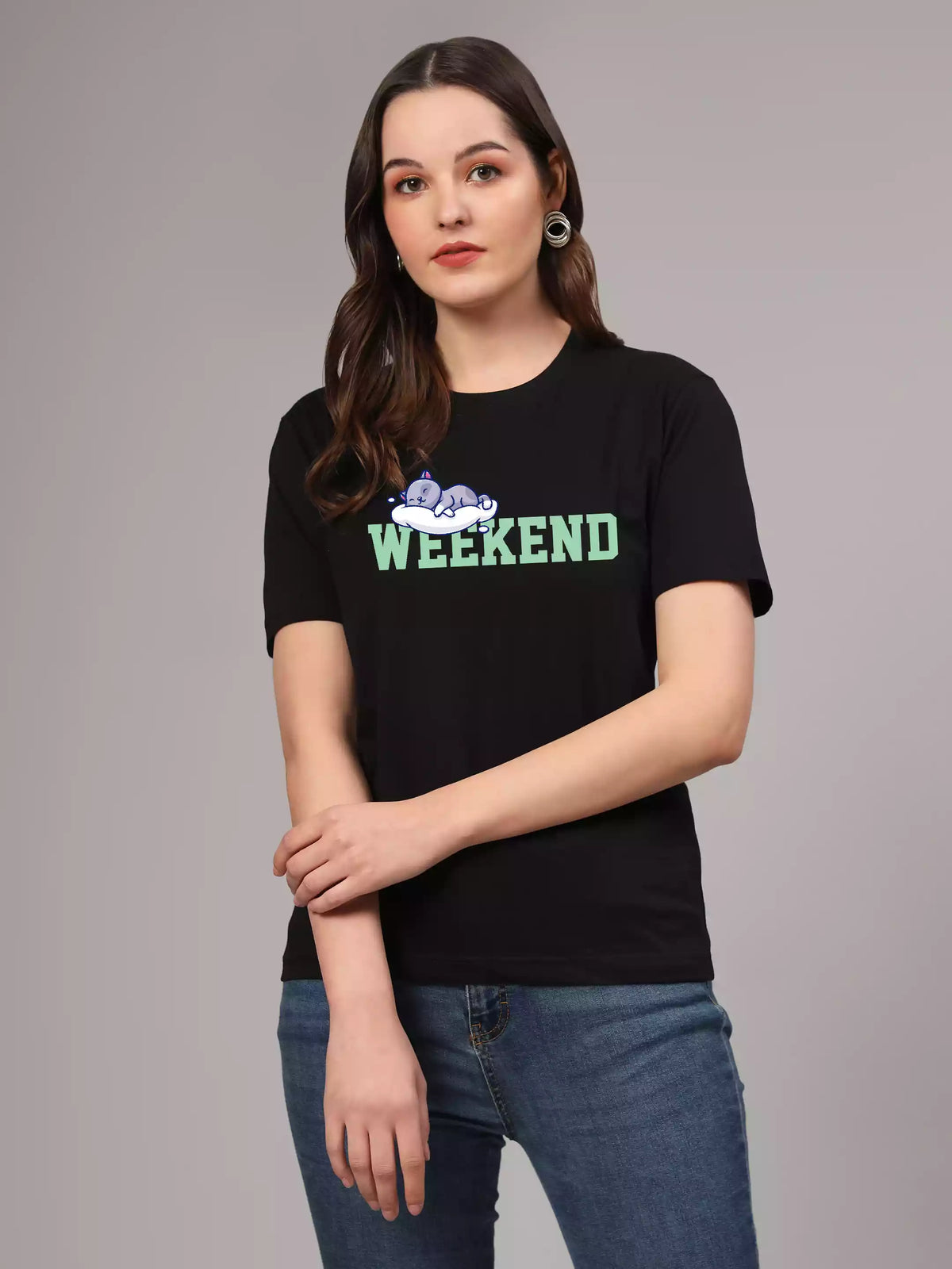 Weekend - Sukhiaatma Unisex Graphic Printed Black T-shirt