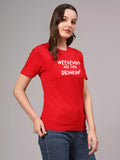 Weekends Are For  - Sukhiaatma Unisex Graphic Printed Red T-shirt