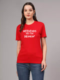 Weekends Are For  - Sukhiaatma Unisex Graphic Printed Red T-shirt