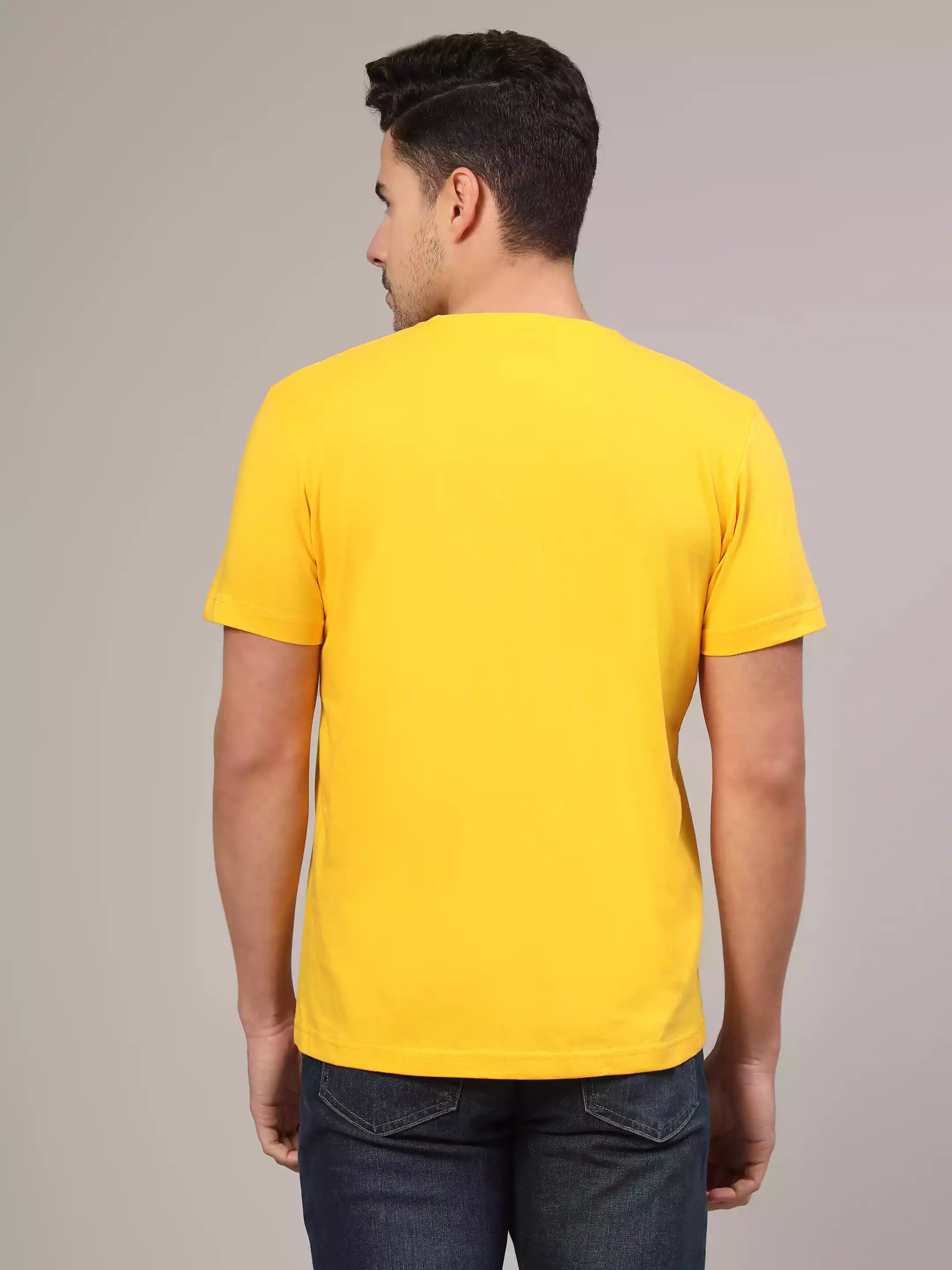 Overthinker - Sukhiaatma Unisex Graphic Printed Yellow T-shirt